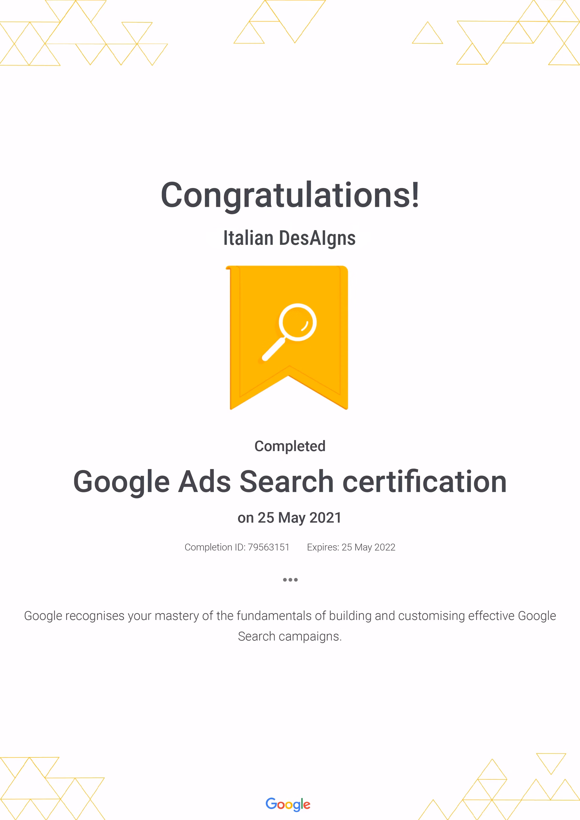 Google Ads Search Certification